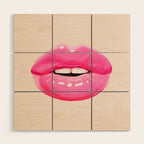 Fashion pink lips I Wood Wall Art Gallery Image 1