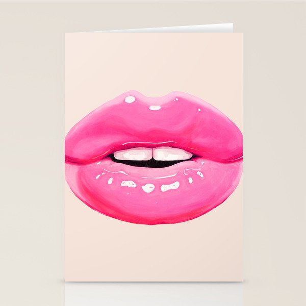 Fashion pink lips I Stationery Card Gallery Image 2