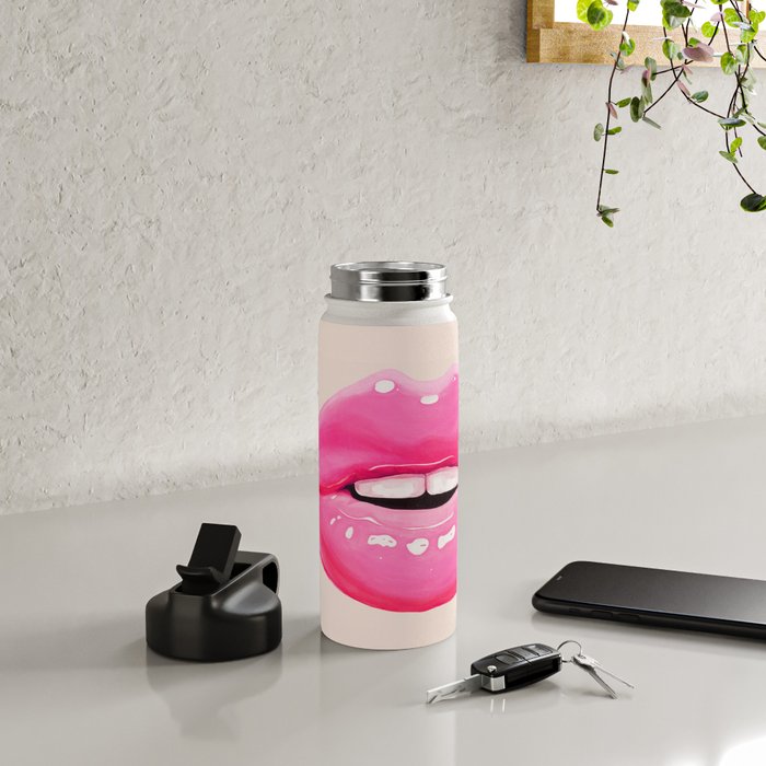 Fashion pink lips I Water Bottle Gallery Image 4