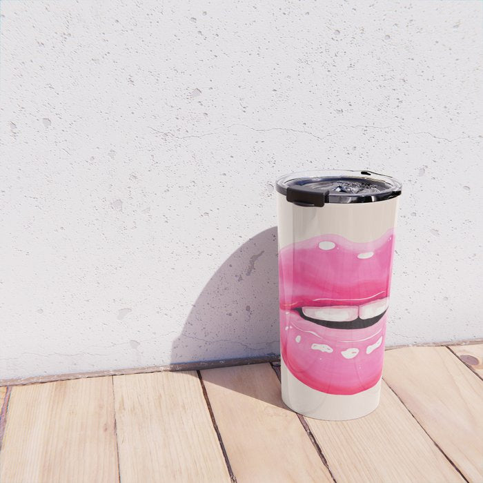 Fashion pink lips I Travel Mug Gallery Image 4