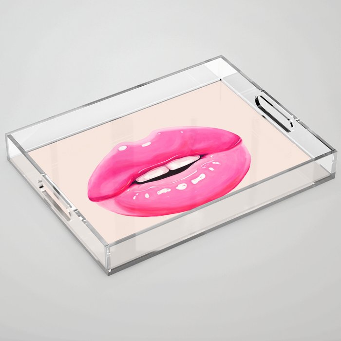Fashion pink lips I Acrylic Tray Gallery Image 1