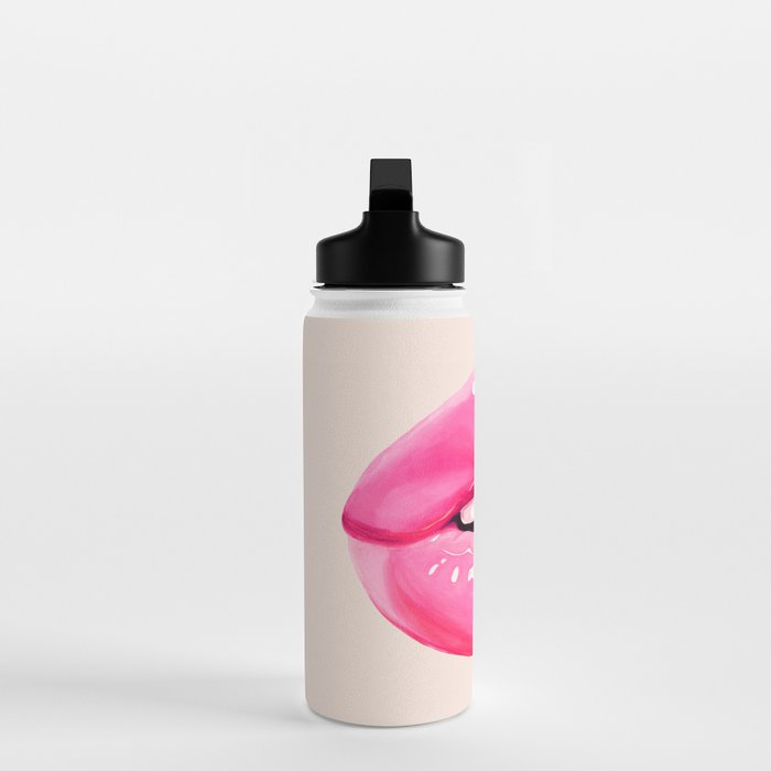 Fashion pink lips I Water Bottle Gallery Image 3