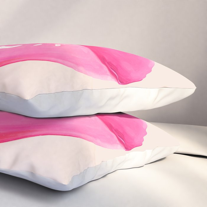 Fashion pink lips I Pillow Sham Gallery Image 3