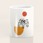 'Autumn Vine' Minimal Mid Century Abstract Shapes With Floral Plant Motif Boho Vintage Paper Collage Line Drawing Coffee Mug Gallery Image 4