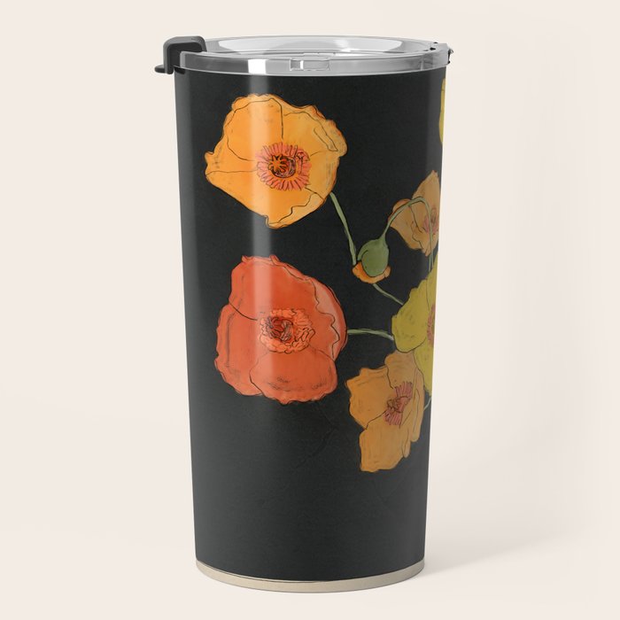 Field Wildflowers Black Travel Mug Gallery Image 3
