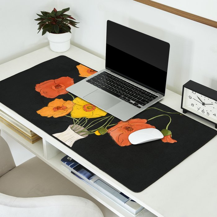 Field Wildflowers Black Desk Mat Gallery Image 2