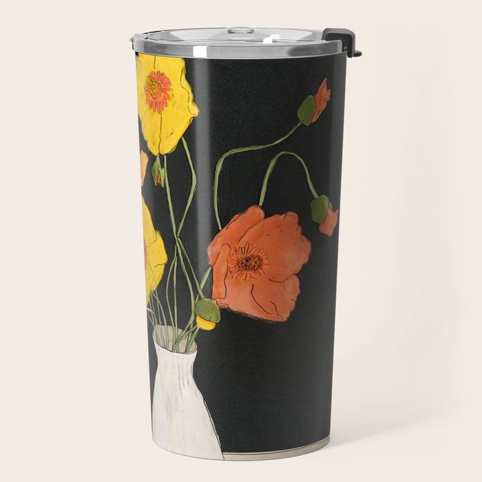 Field Wildflowers Black Travel Mug Gallery Image 2