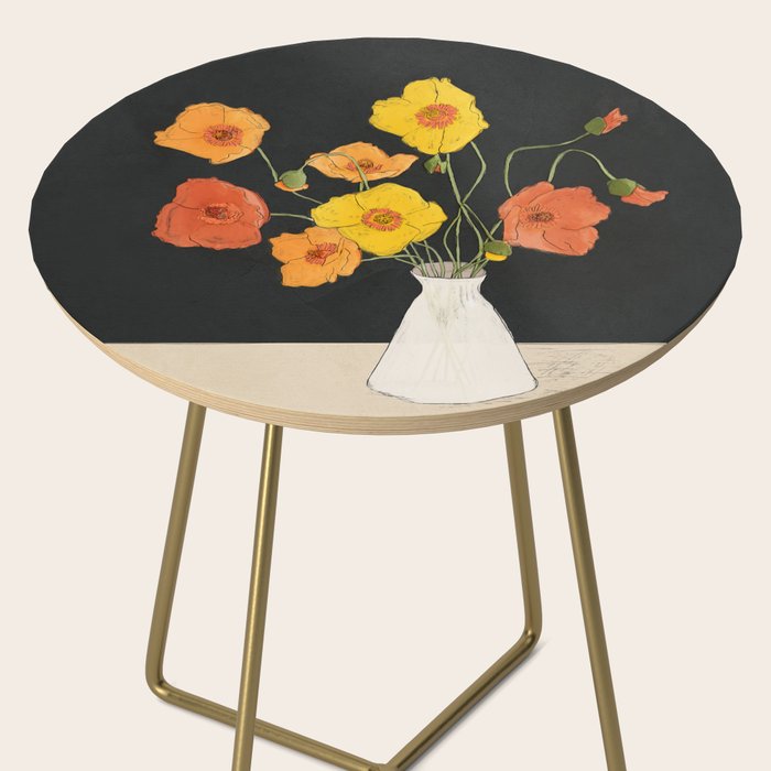 Field Wildflowers Black Side Table Gallery Image 2