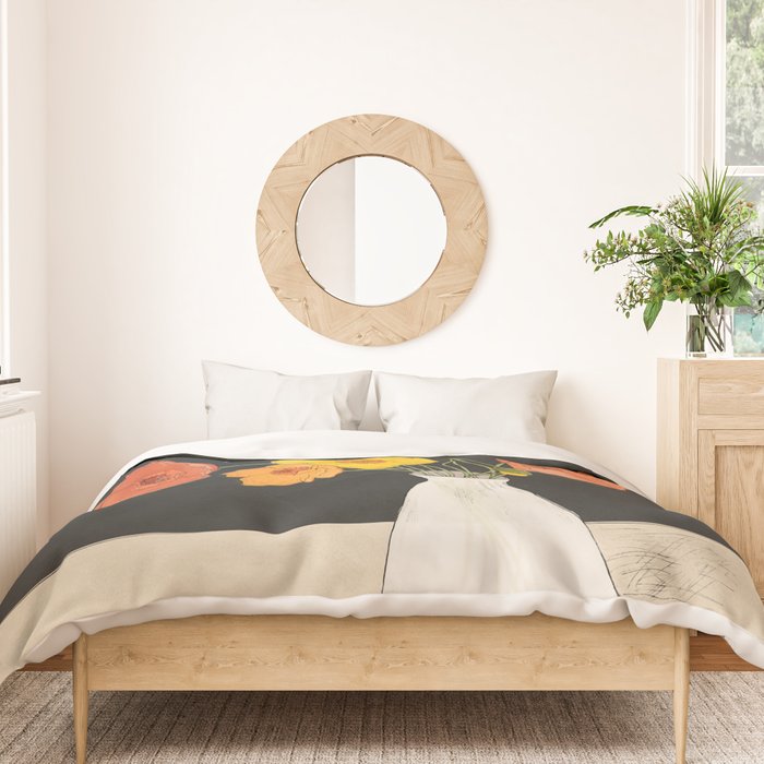 Field Wildflowers Black Duvet Cover Gallery Image 3