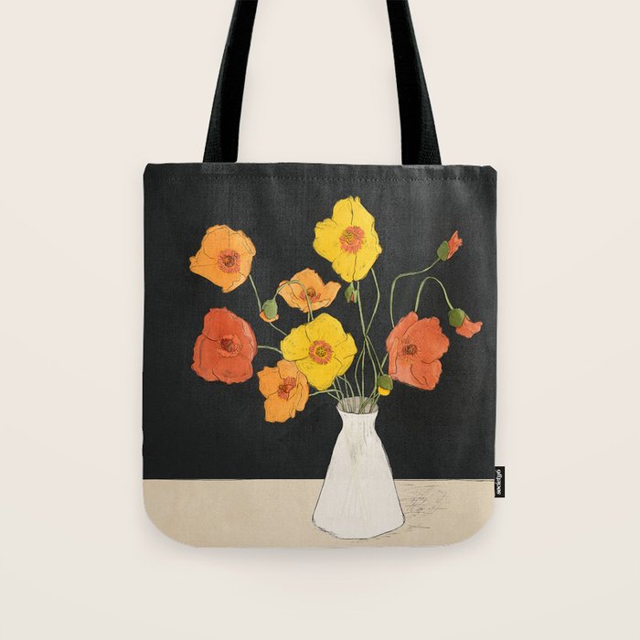 Field Wildflowers Black Tote Bag Gallery Image 1