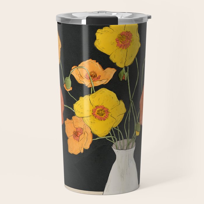 Field Wildflowers Black Travel Mug Gallery Image 1