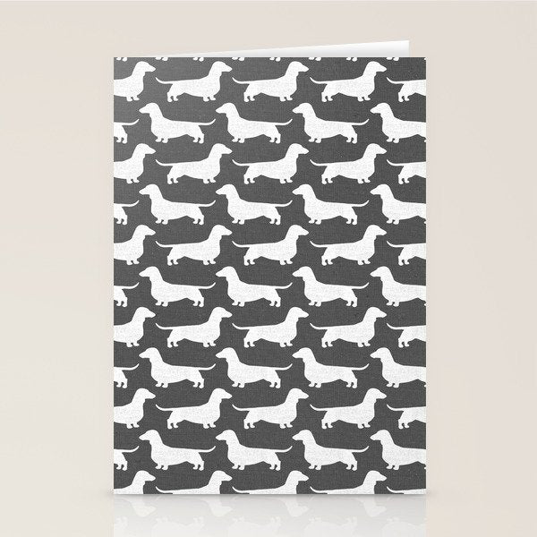 Dachshund Silhouette(s) Wiener Dog Stationery Card Gallery Image 2