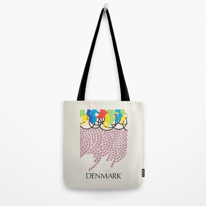 Modernist Poster Denmark Cycling, 1960s Tote Bag Gallery Image 2
