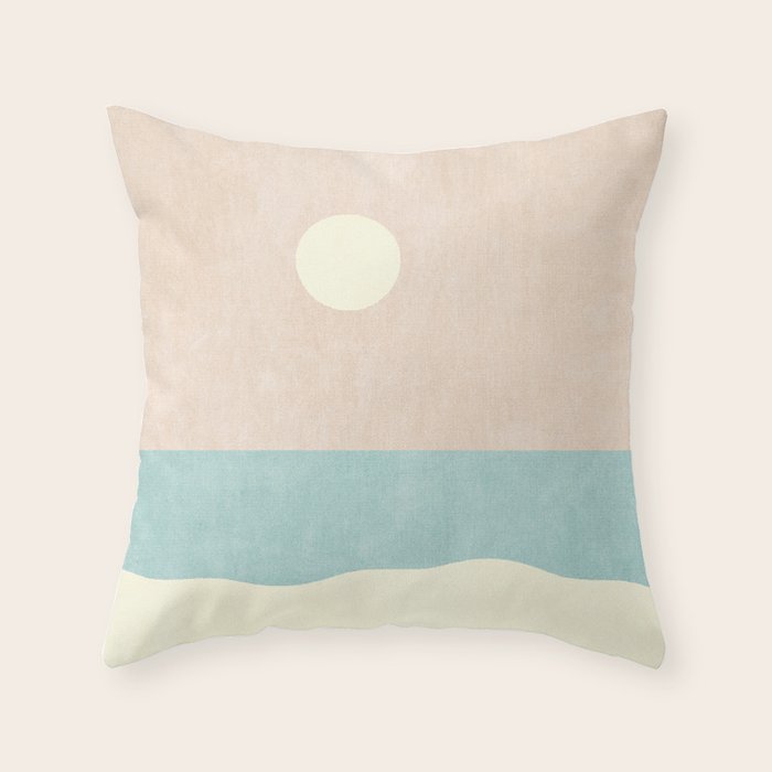 LANDSHAPES / Beach - Day Throw Pillow Gallery Image 1