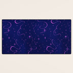 Pink and dark blue mystical starry night Desk Mat Gallery Image 3