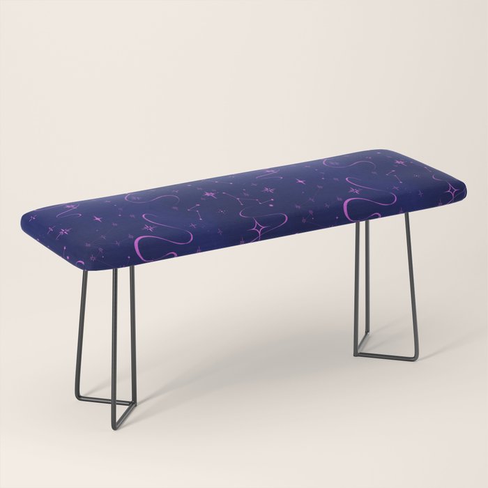 Pink and dark blue mystical starry night Bench Gallery Image 1