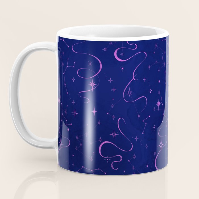 Pink and dark blue mystical starry night Coffee Mug Gallery Image 3