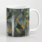 Green & Turquoise Parrotlets and Loquats Coffee Mug Gallery Image 1