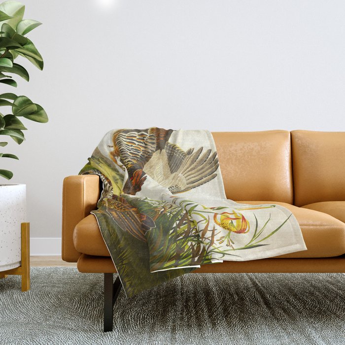 Pinnated Grouse Bird Throw Blanket Gallery Image 1