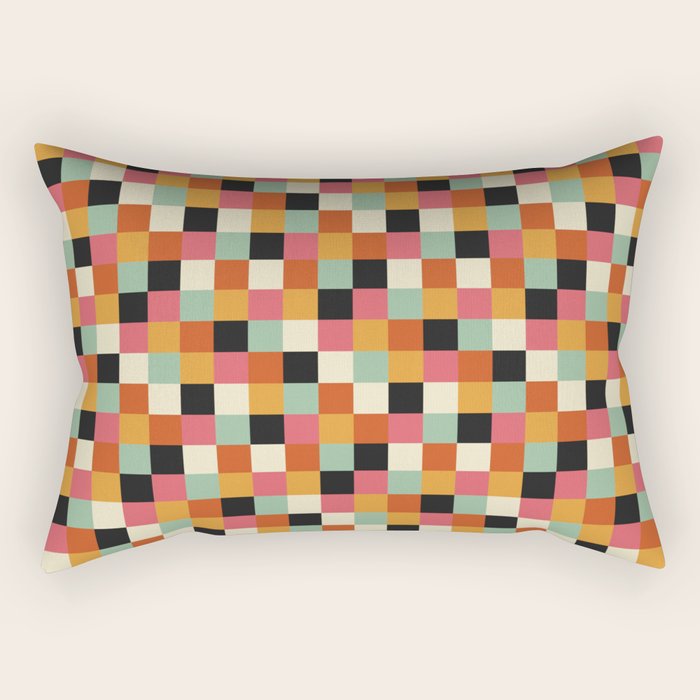 Bold Colorful Checks Pattern - Small XVIII Rectangular Pillow Gallery Image 2