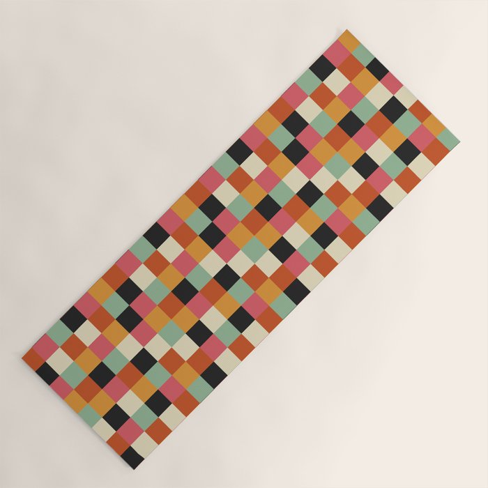 Bold Colorful Checks Pattern - Small XVIII Yoga Mat Gallery Image 1