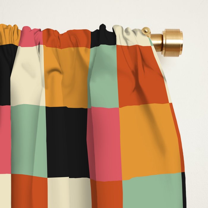 Bold Colorful Checks Pattern - Small XVIII Window Curtain Gallery Image 2