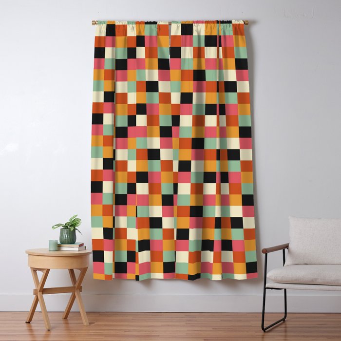 Bold Colorful Checks Pattern - Small XVIII Window Curtain Gallery Image 5