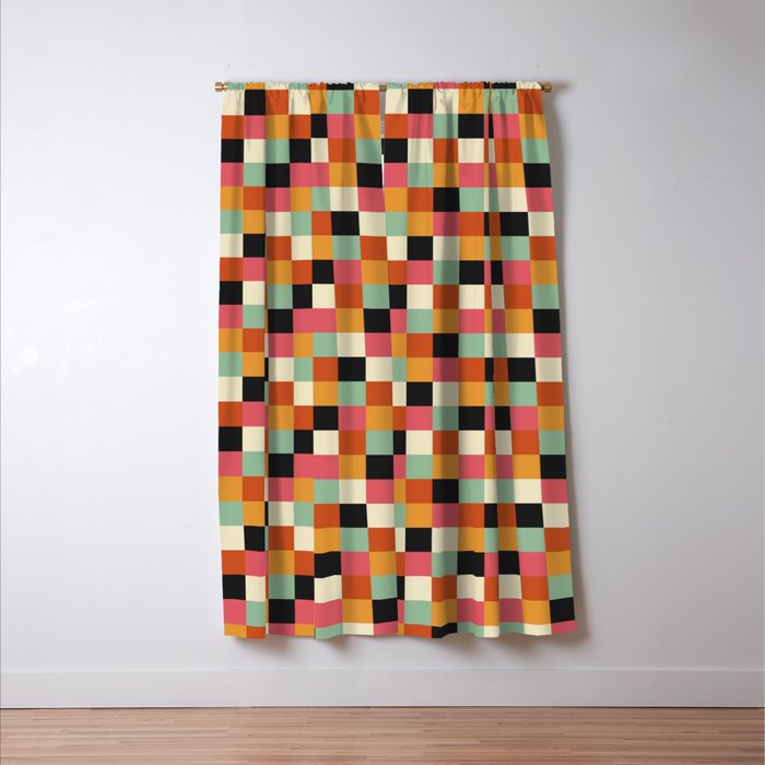 Bold Colorful Checks Pattern - Small XVIII Window Curtain Gallery Image 3
