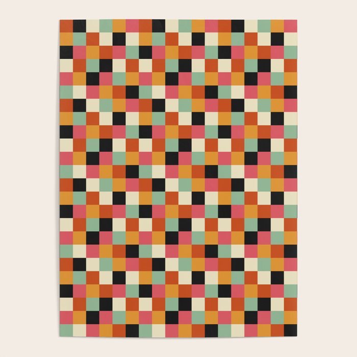 Bold Colorful Checks Pattern - Small XVIII Poster Gallery Image 1
