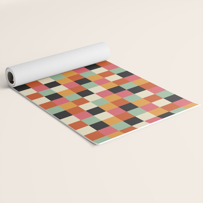 Bold Colorful Checks Pattern - Small XVIII Yoga Mat Gallery Image 2