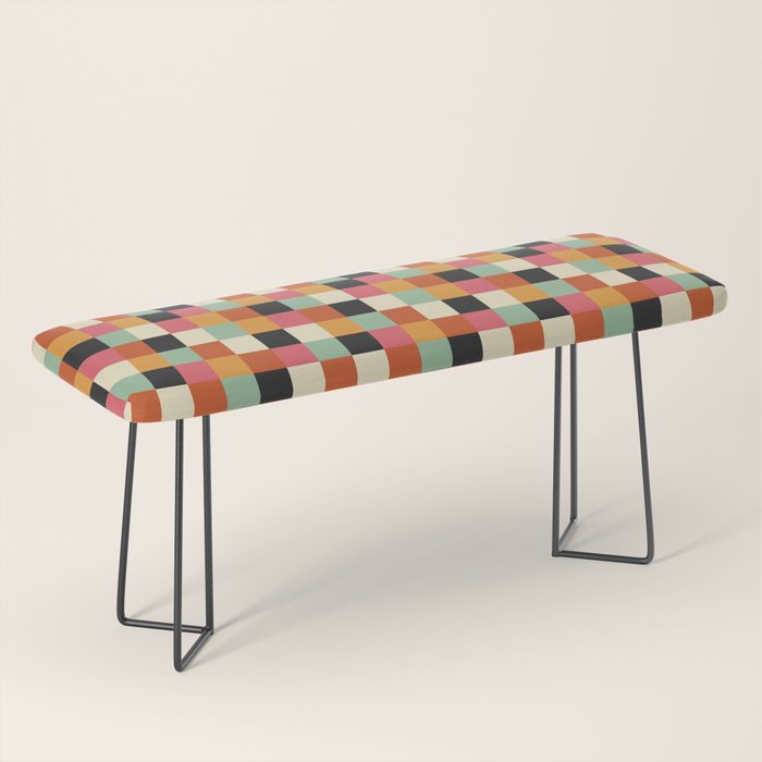 Bold Colorful Checks Pattern - Small XVIII Bench Gallery Image 1
