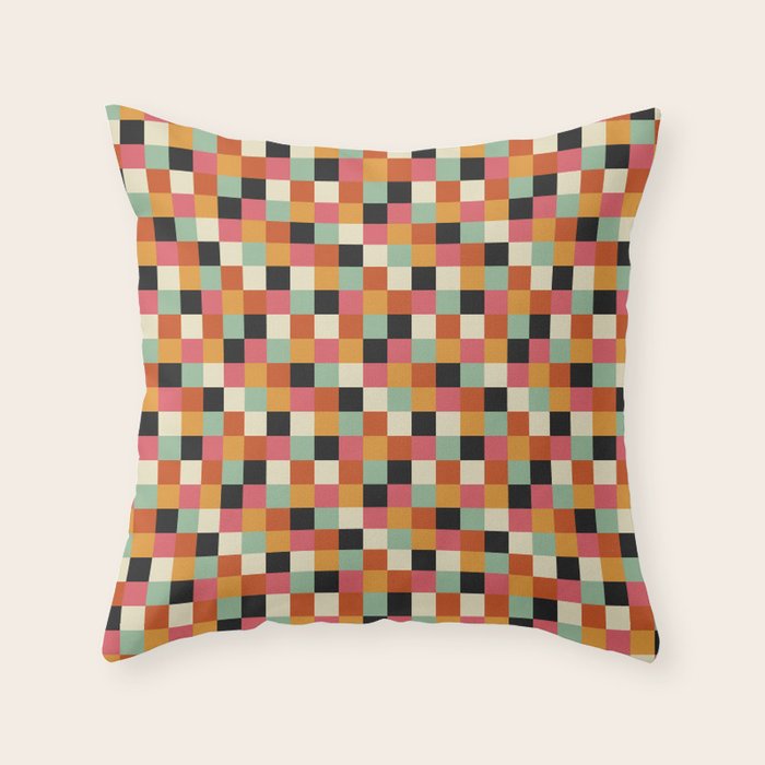 Bold Colorful Checks Pattern - Small XVIII Throw Pillow Gallery Image 6