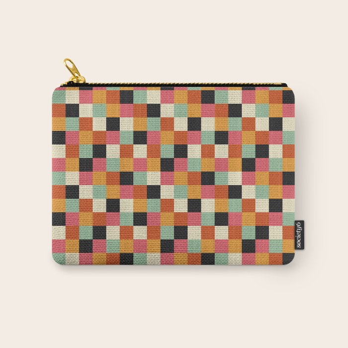 Bold Colorful Checks Pattern - Small XVIII Carry All Pouch Gallery Image 1