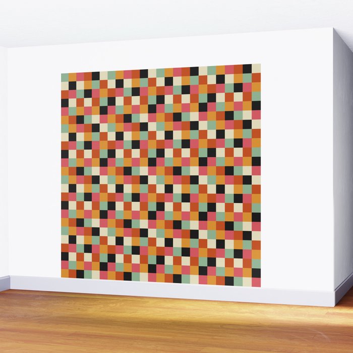 Bold Colorful Checks Pattern - Small XVIII Wall Mural Gallery Image 2