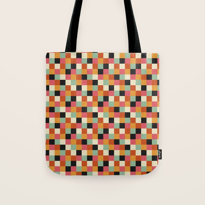 Bold Colorful Checks Pattern - Small XVIII Tote Bag Gallery Image 1