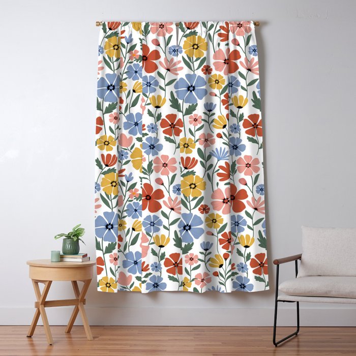 Colorful wildflowers Window Curtain Gallery Image 5