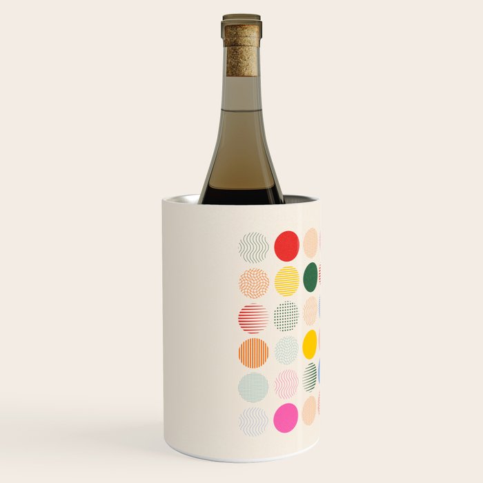 Retro Geometric Circles: Peach Bauhaus Edition Wine Chiller Gallery Image 2