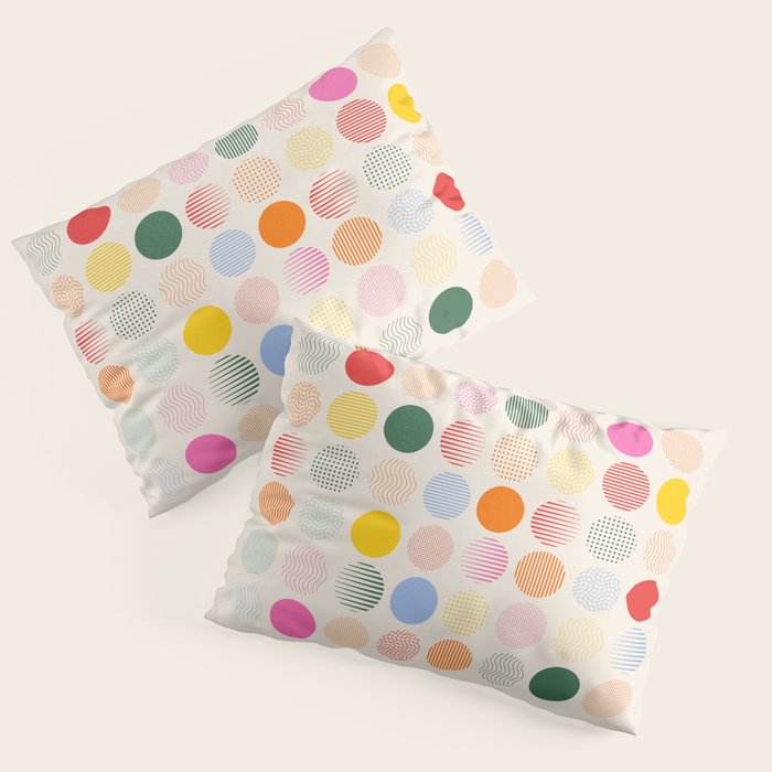 Retro Geometric Circles: Peach Bauhaus Edition Pillow Sham Gallery Image 3