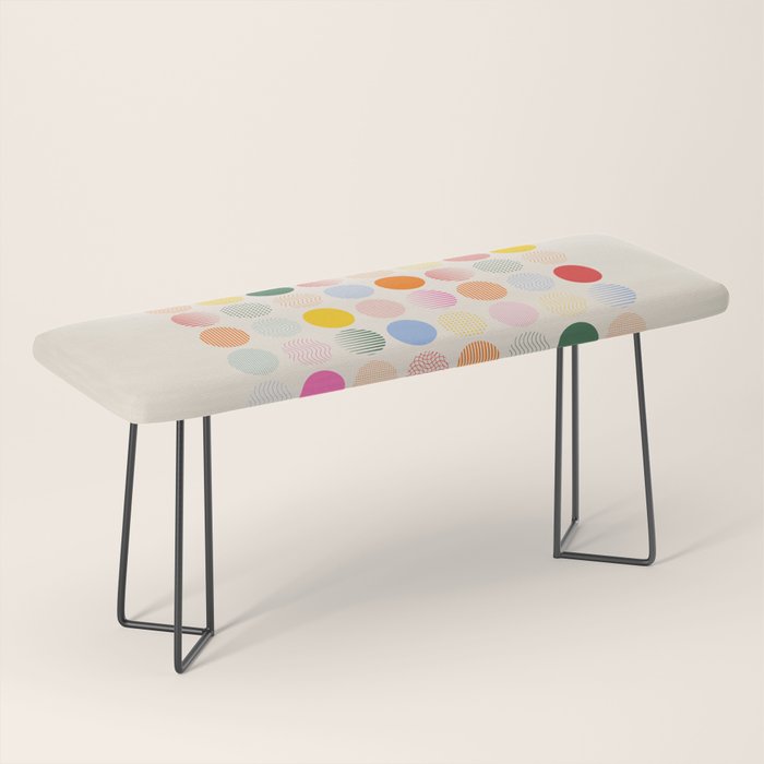 Retro Geometric Circles: Peach Bauhaus Edition Bench Gallery Image 1