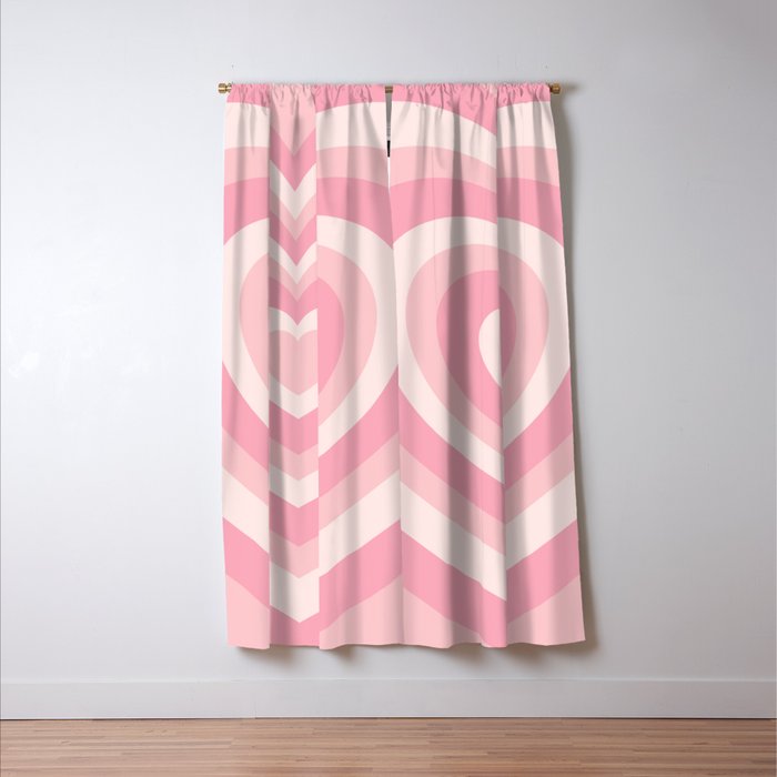 Pink Love Hearts  Window Curtain Gallery Image 3