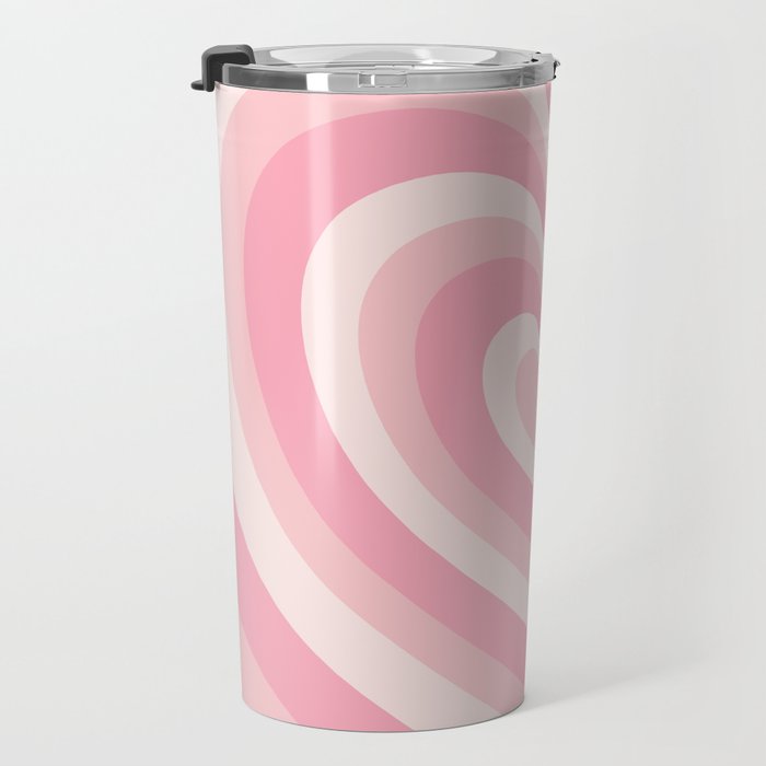 Pink Love Hearts  Travel Mug Gallery Image 3