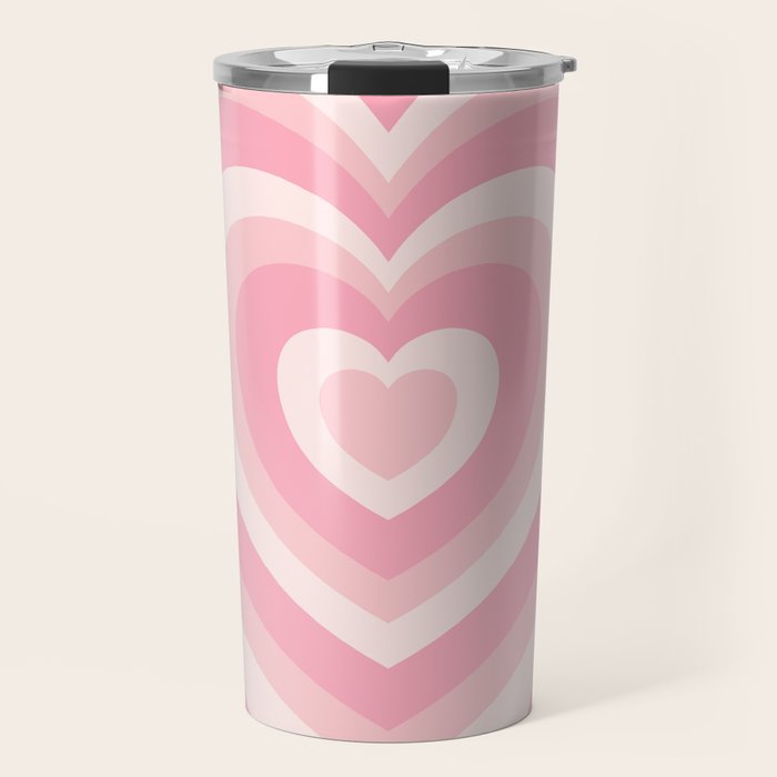 Pink Love Hearts  Travel Mug Gallery Image 1