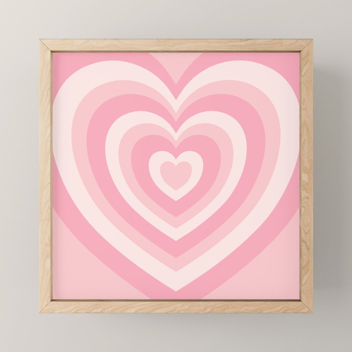 Pink Love Hearts  Mini Art Print Gallery Image 1