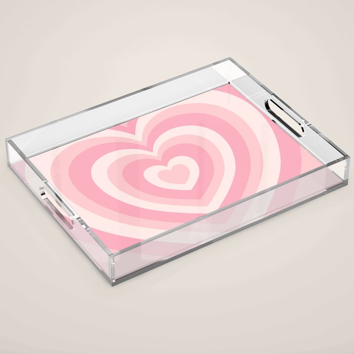 Pink Love Hearts  Acrylic Tray Gallery Image 1