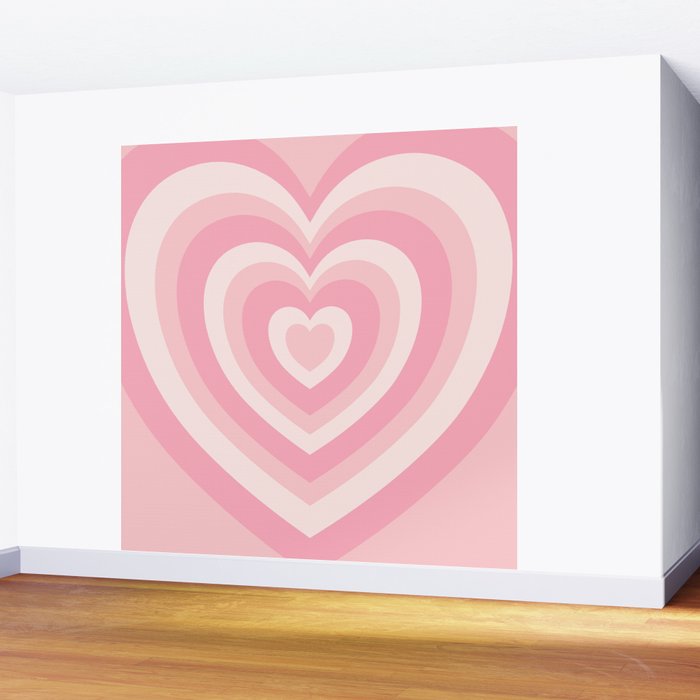 Pink Love Hearts  Wall Mural Gallery Image 2