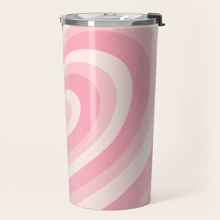 Pink Love Hearts  Travel Mug Gallery Image 2
