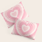 Pink Love Hearts  Pillow Sham Gallery Image 3