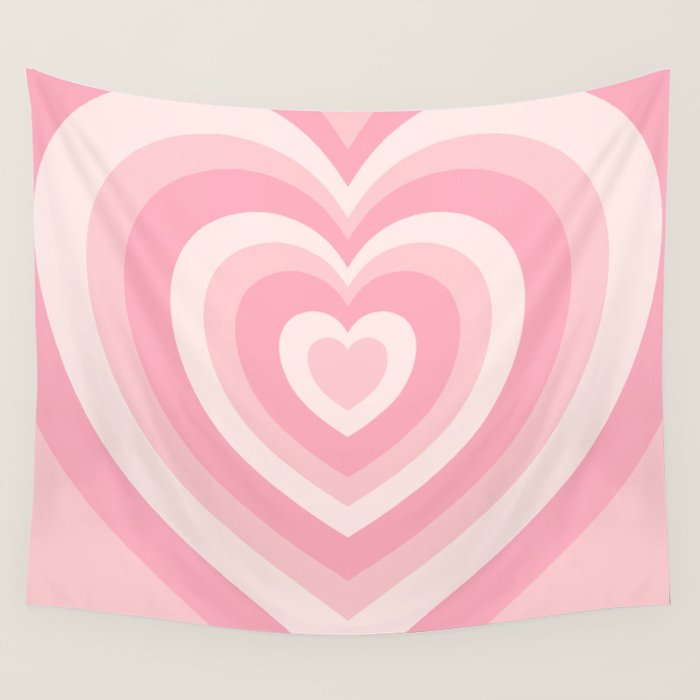 Pink Love Hearts  Wall Tapestry Gallery Image 4