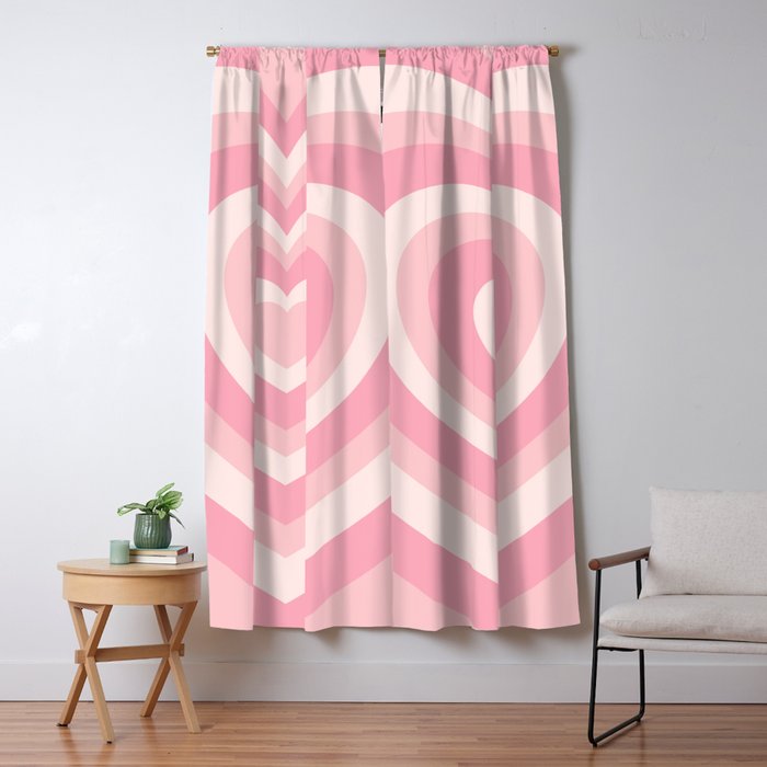 Pink Love Hearts  Window Curtain Gallery Image 5