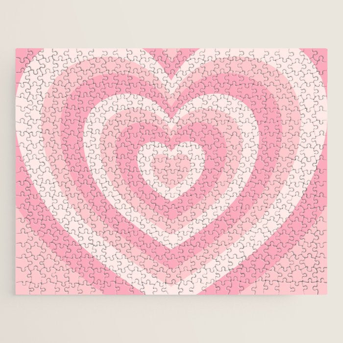 Pink Love Hearts  Jigsaw Puzzle Gallery Image 1